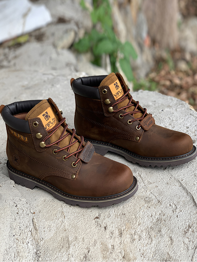 Leather Work Western - Botas de couro genuíno masculino clássico