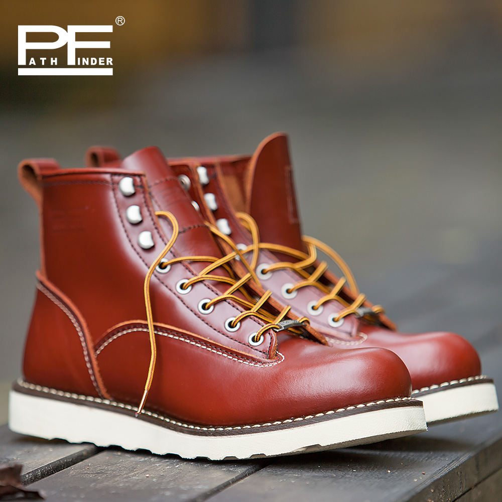 Leather Work Western - Botas de Trabalho Masculinas de Couro