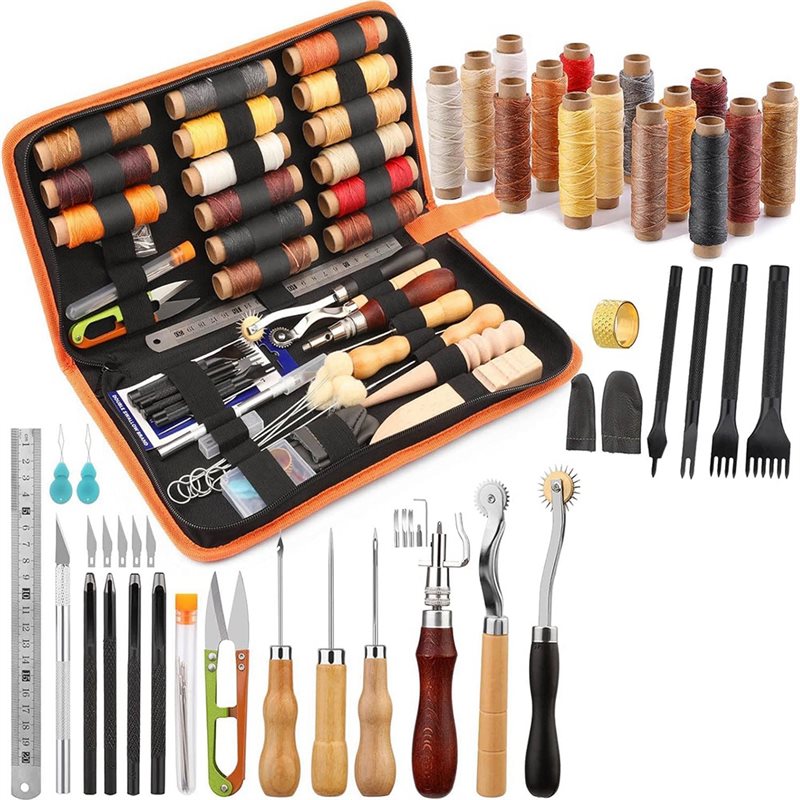 Beginner Leatherwork Kit - Kit de Ferramentas para Trabalho em
