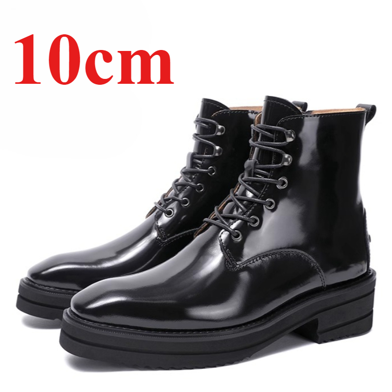 Leather Work Western - Botas de altura aumentada invisível sapatos