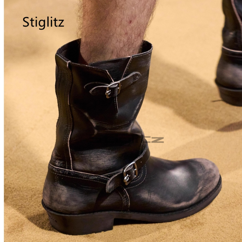 Leather Work Western - Botas de cowboy retrô ocidentais para