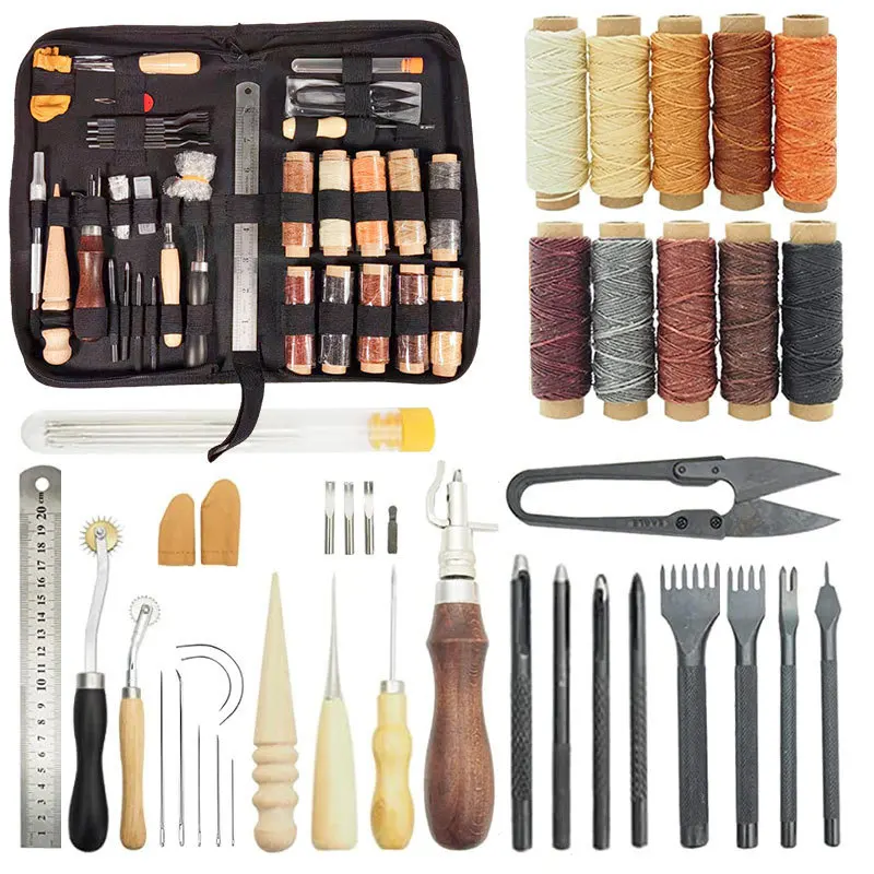Beginner Leatherwork Kit - Conjunto de Ferramentas para Trabalho em