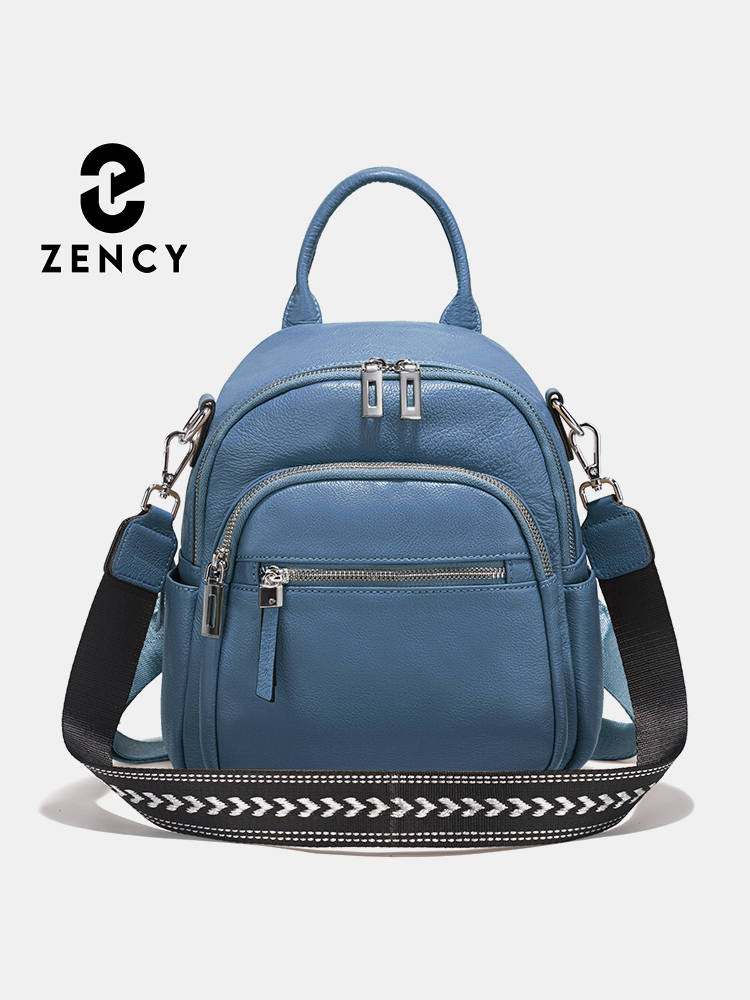 Leather Work Womens Backpack - Zency mochila pequena de couro genuíno,