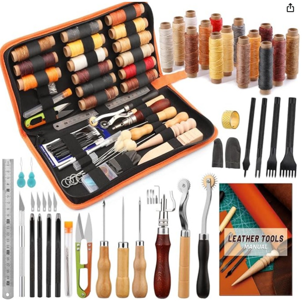 Beginner Leatherwork Kit - Ferramentas de trabalho de couro prático