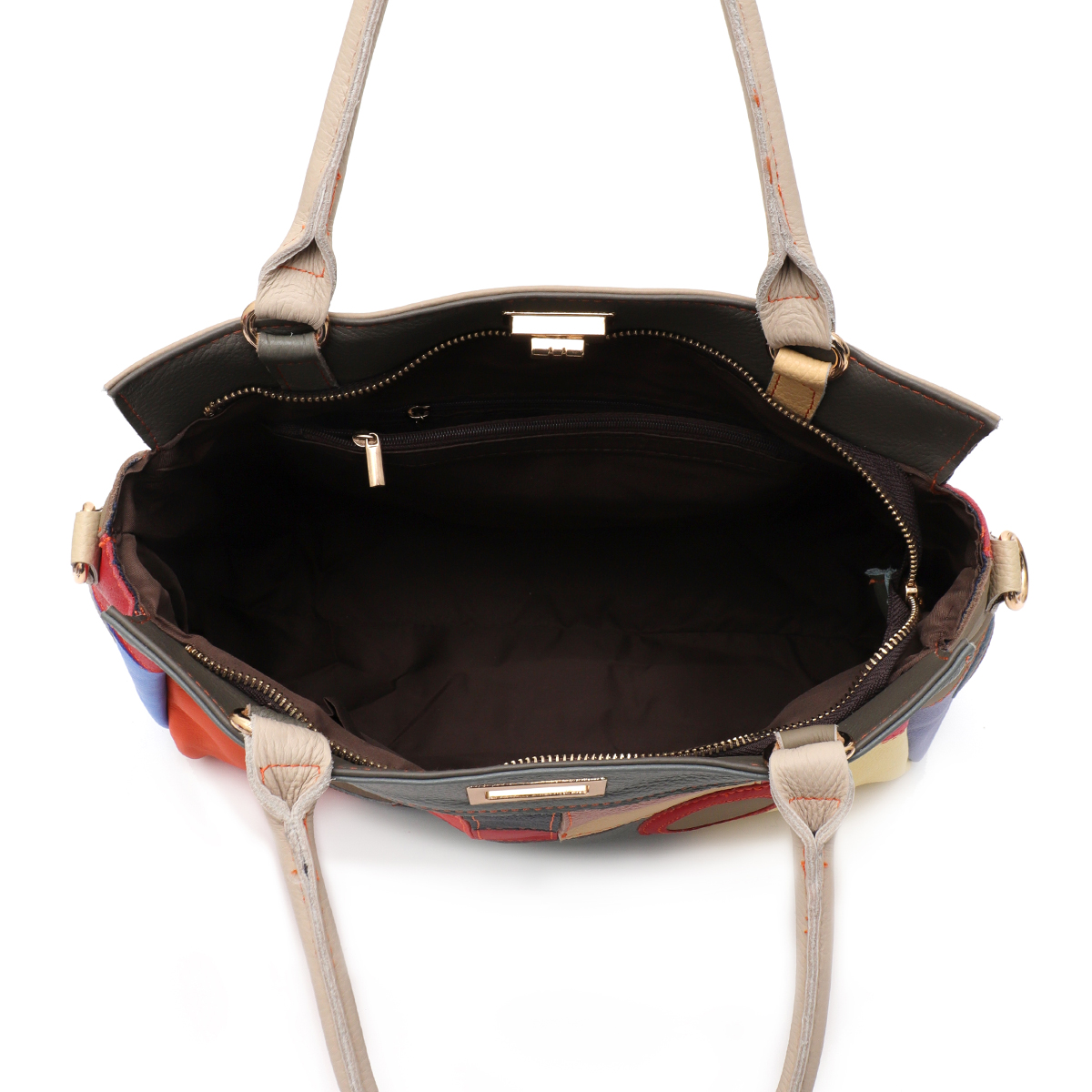 Sc chique colorido couro real  - Leather Work Handbags avaliação e preço
