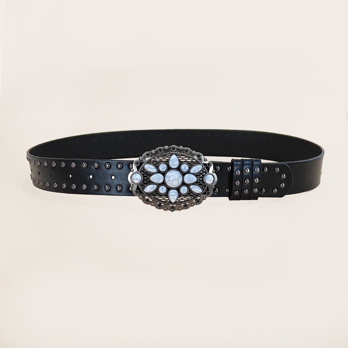 Cinto casual punk com rebites  - Leather Work Western avaliação e preço