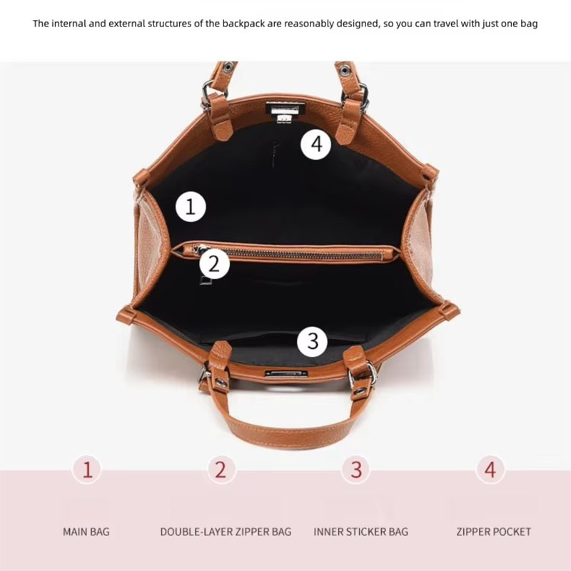 Bolsa tote feminina de grande  - Leather Work Handbags avaliação e preço