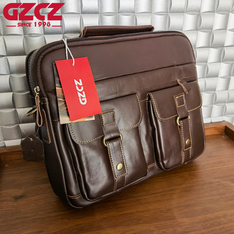 Bolsa Masculina GZCZ para Laze - Leather Work Handbags avaliação e preço