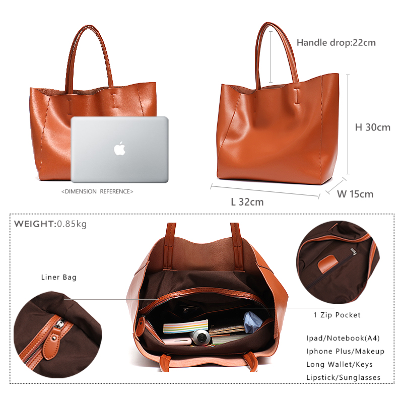 Bolsa tote grande minimalista  - Leather Work Handbags avaliação e preço