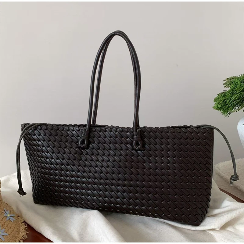 Bolsa Tote de Luxo em PU Tranç - Leather Work Handbags avaliação e preço