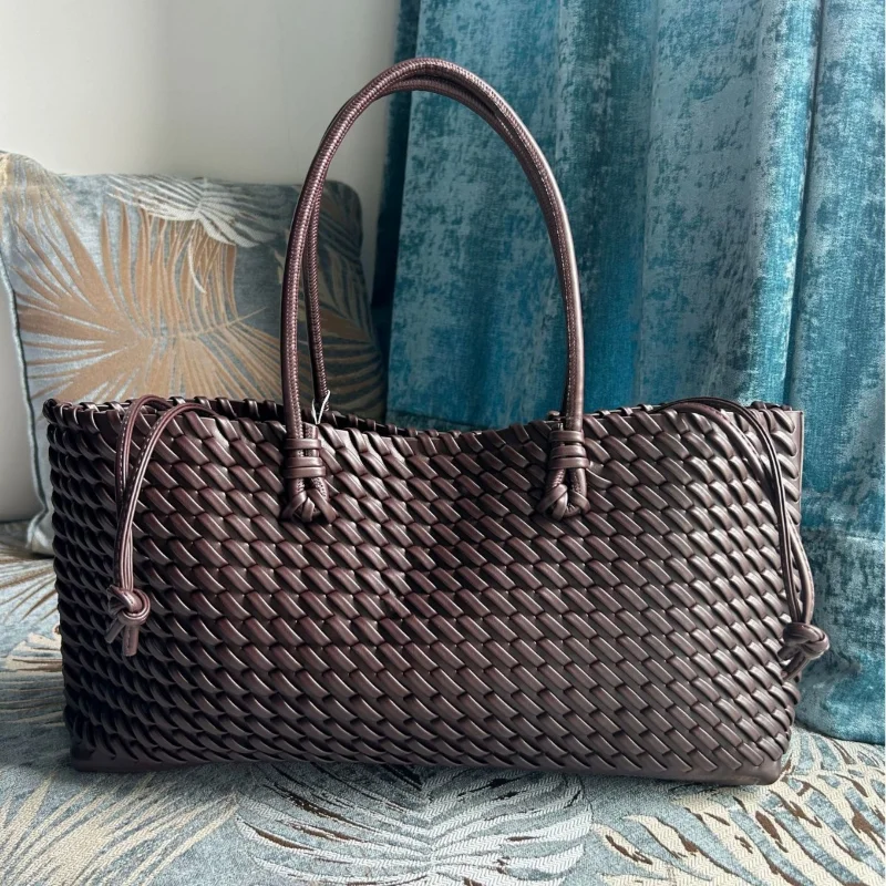 Bolsa Tote de Luxo em PU Tranç - Leather Work Handbags avaliação e preço