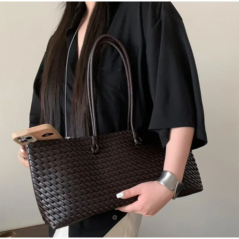 Bolsa Tote de Luxo em PU Tranç - Leather Work Handbags avaliação e preço