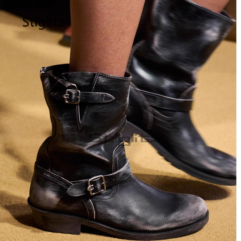Botas de cowboy retrô ocidenta - Leather Work Western avaliação e preço