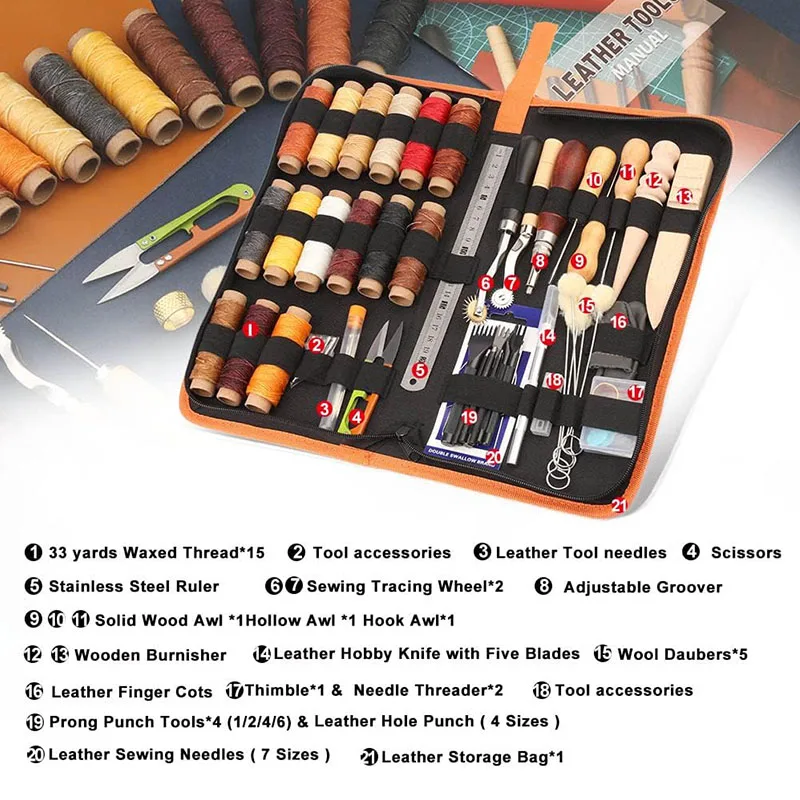 Kit Prático de Ferramentas par - Beginner Leatherwork Kit avaliação e preço