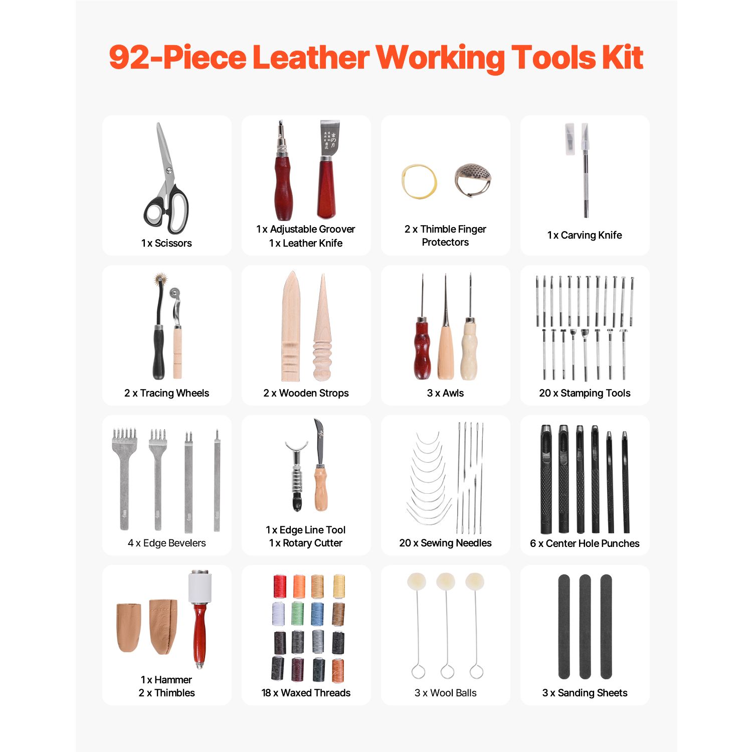Kit de Ferramentas para Trabal - Beginner Leatherwork Kit avaliação e preço