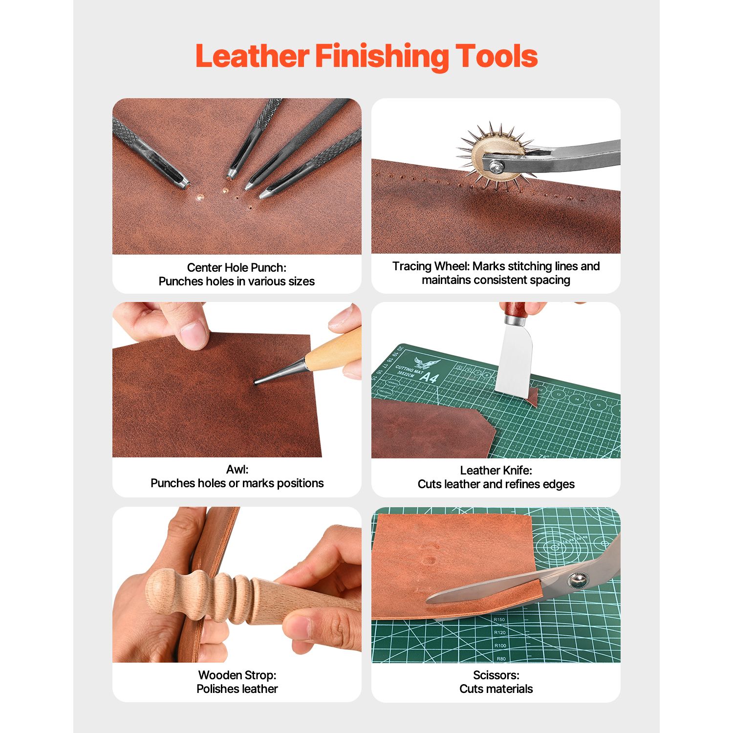 Kit de Ferramentas para Trabal - Beginner Leatherwork Kit avaliação e preço