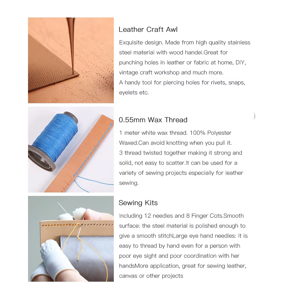 Wuta kit de ferramentas artesa - Beginner Leatherwork Kit avaliação e preço