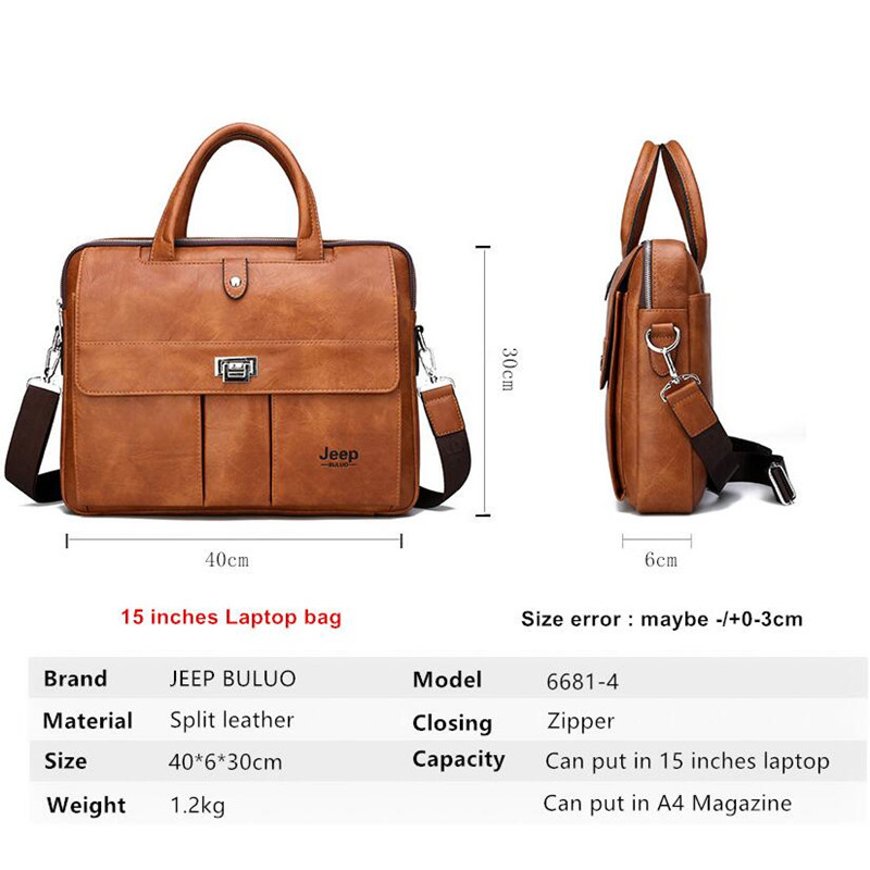 Bolsa de Couro Masculina Jeep  - Leather Work Handbags avaliação e preço