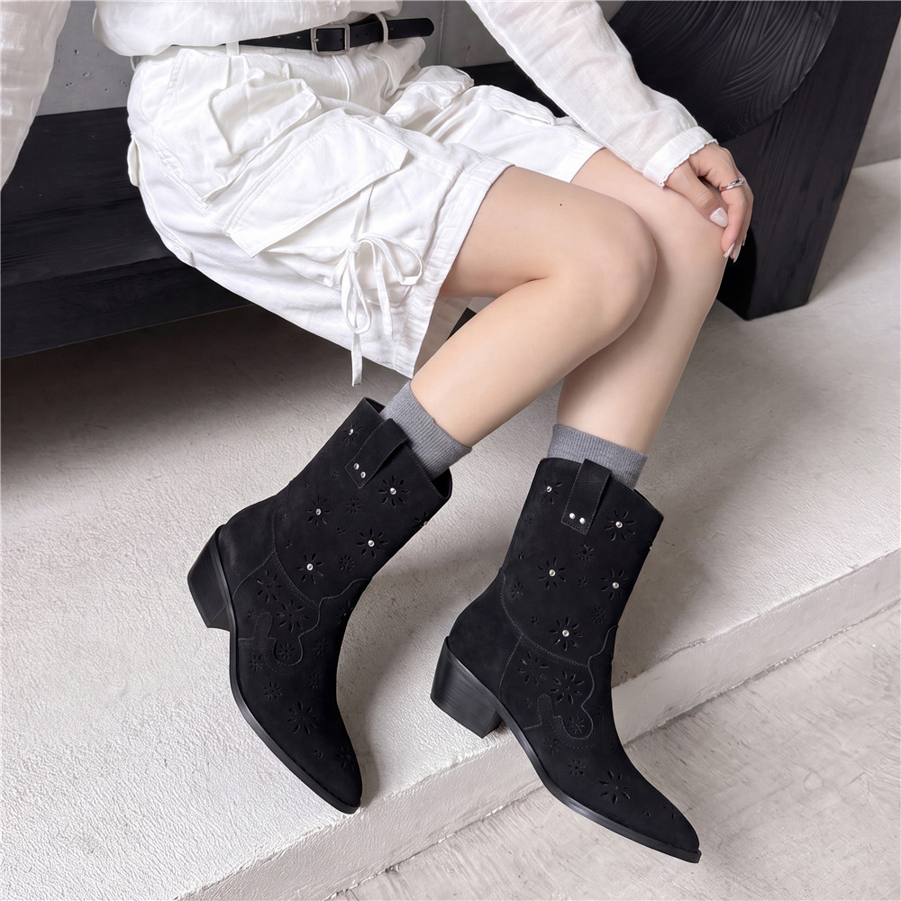 MILI-MIYA 2026 Botas Femininas - Leather Work Western avaliação e preço